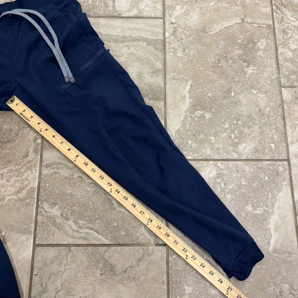 Fabletics Women Navy Blue Scrub Set V-Neck Top and Jogger Pants Size Small